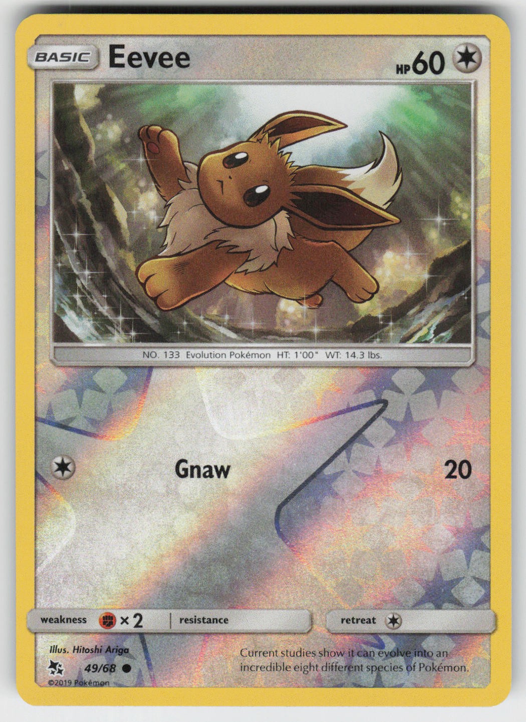 Eevee (49) Reverse Holo Hidden Fates Common 49/68 NM