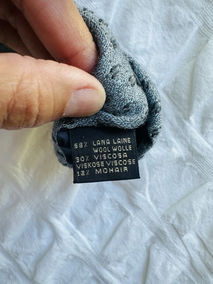 Corbata de lana de seda tejida para hombre ERMENEGILDO ZEGNA lunares azules Italia usada en excelente estado Foto 4 de 4