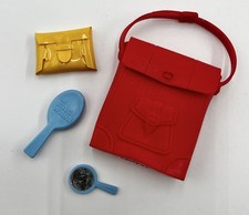 Muñeca Barbie de colección años 70 Bionic Woman Mission Bag cepillo espejo embrague no incluida