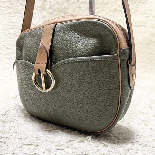 Sac bandoulière Dior vintage en cuir vert avec logo et pochette amovible