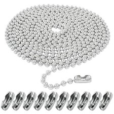 Hordion 10 Feet Stainless Steel Ball Chain, 4.5mm Beaded Pull Chain 118 inch