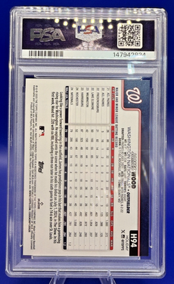 James Wood RC 2025 Topps Holiday #H94 Blue Metallic LIGHTS PSA 9