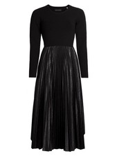 $395 Elie Tahari Women's The Mave Mixed Media Dress, Black, Small