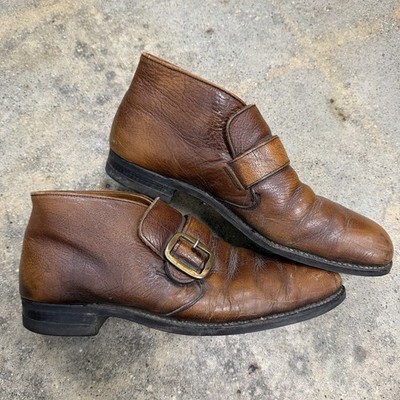 Vintage Mens Brown Boots Monk strap & Buckle Size 10.5 B | eBay