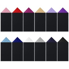 12 Pcs Men's Flat Prefolded Suit Pocket Squares Masculine Polyester Handkerchief