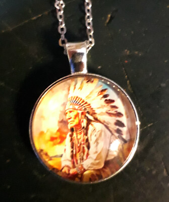 Halskette Indianer Necklace Native Indian Chief Indianerschmuck 323