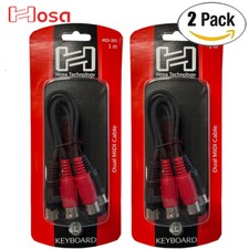 2-PACK Hosa MID-201 Dual 5-Pin to Same MIDI Keyboard Cable 1 m