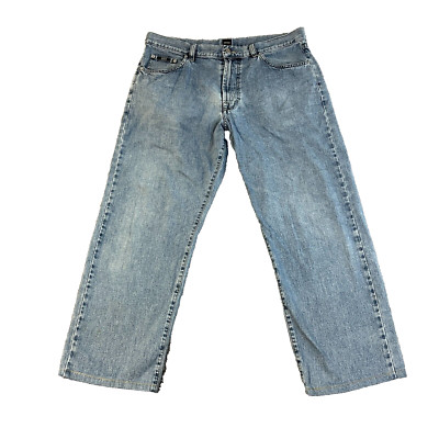Hugo Boss Herren Jeans Straight Leg Relaxed Fit Hellblau Waschung Arkansas W36 L28