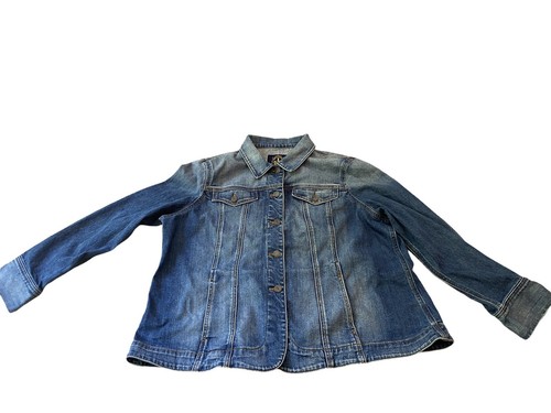 TALBOTS DENIM COTTON LINEN JEAN JACKET 