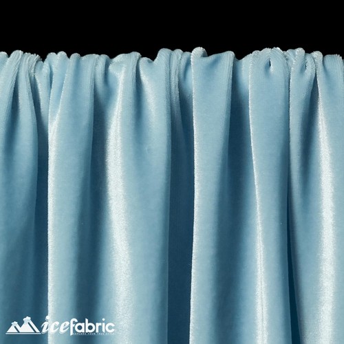 Tela de terciopelo elástica azul para bebé por yarda - Imagen 4 de 7
