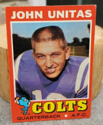 Vintage 1971 JOHN UNITAS TOPPS #1 FOOTBALL TRADING CARD COLTS QB A.F.C. HOF NM