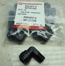 10 Pk 10mm Tube Od x 1/4 Bspt Male Push-to-Connect Fitting Tubing Elbow Adapter