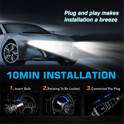 Faro LED haz alto bajo + bombilla antiniebla F8 6000K para Nissan Rogue 2014-2020 - Imagen 6 de 13