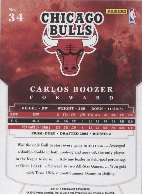 2012-13 Panini Brilliance - Carlos Boozer #34