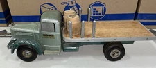 Vintage 20" Smith Miller MACK STAKE FLAT BED Two Tone Green Truck