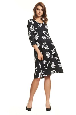 Soon Maternity Meghan Swing Dress in Black Floral Casual Work Size 10 AU