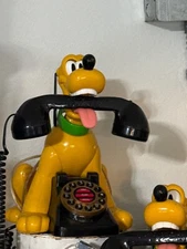 Vintage Disney Telemania Collectible Push Button Animated Pluto Telephone Works!
