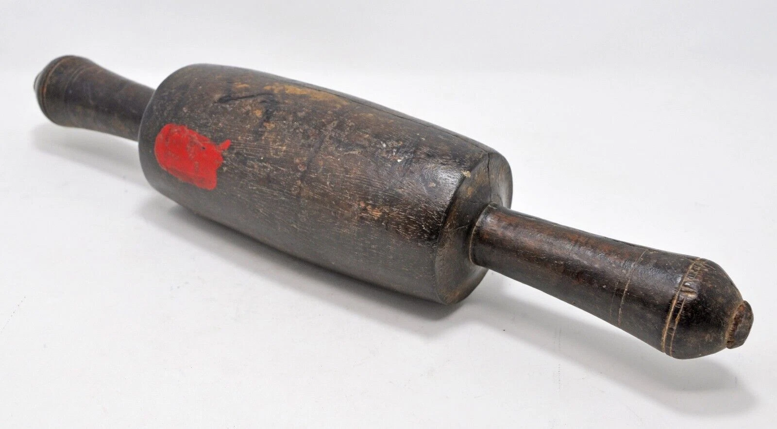 Antique Wooden Big Size Chapati Bread Rolling Pin Old Hand Carved Kitchenware