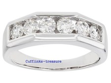 Natural White topaz Gemstones with 925 sterling Silver Band Ring For Men's 911