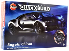 Airfix QUICK BUILD Black Bugatti Chiron Snap Plastic Model Car Kit J6025