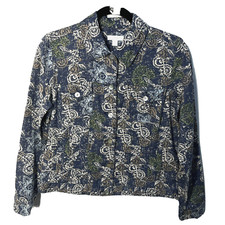 Charter Club Women jacket linen multicolor casual buttoned