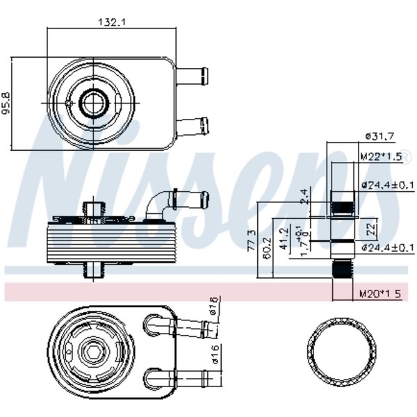 ÖLküHler 132 X 96 FüR Jeep Patriot MK74 Compass MK49 Fiat Freemont 345-image