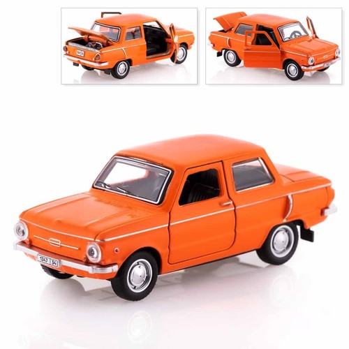 ZAZ 968M Metal Model Diecast Car Scale, Collectible Toy Cars, Orange, 1/36 - 第 1/6 張圖片
