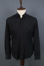 Yves Saint Laurent Pour Bomme Black Short Sleeve Button Down Shirt Sz 39 / 15.5