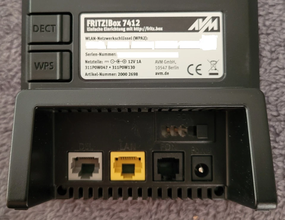 1&1 AVM FRITZ!Box 7412 DSL-Modem / WLAN Router VDSL/ADSL 300 MBit/s - Bild 3 von 4