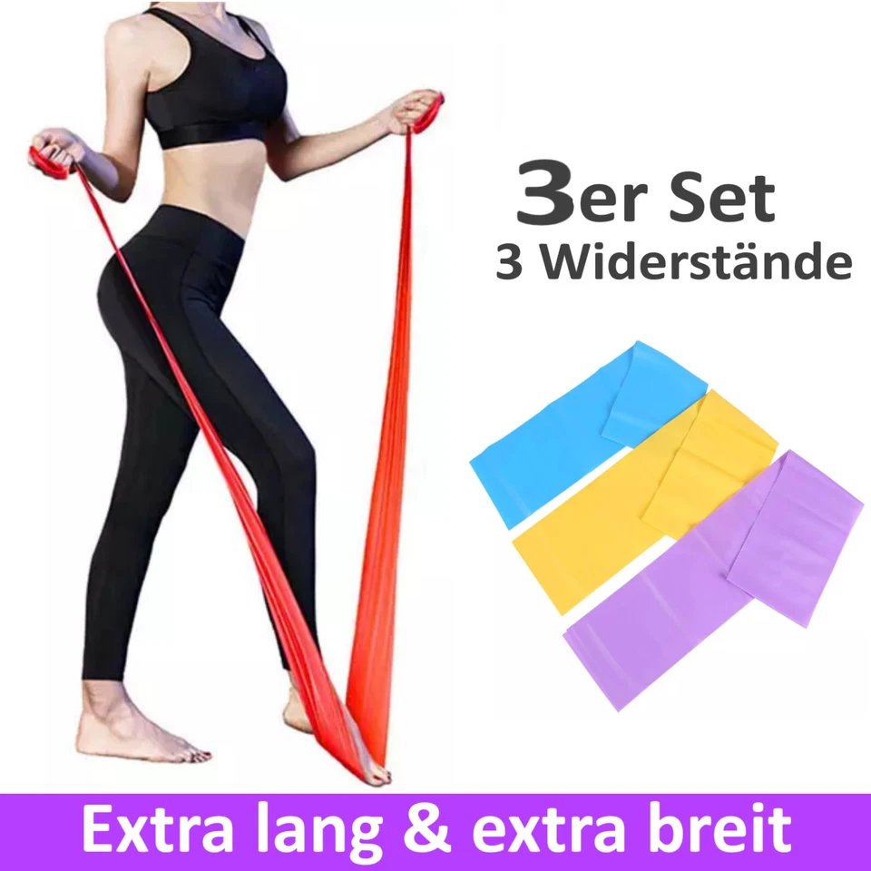3er-Set Fitnessband Gymnastikband Widerstandsband Training Fit Yoga schlank GUT - Bild 4 von 4