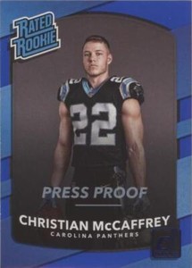 2017 Panini Donruss - Rated Rookie Christian McCaffrey #318 Press Proof Blue...