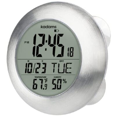 Bathroom Shower Digital Wall Clock Large LCD Screen - Kitchen Clock - Water R...