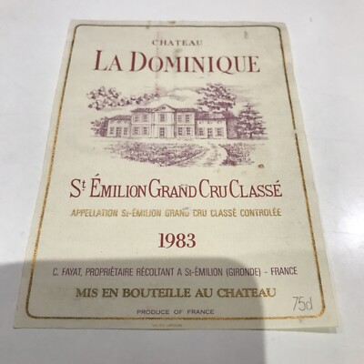 Chateau La Dominique 1983 Vintage Weinetikett Sammlerstück Top Zustand