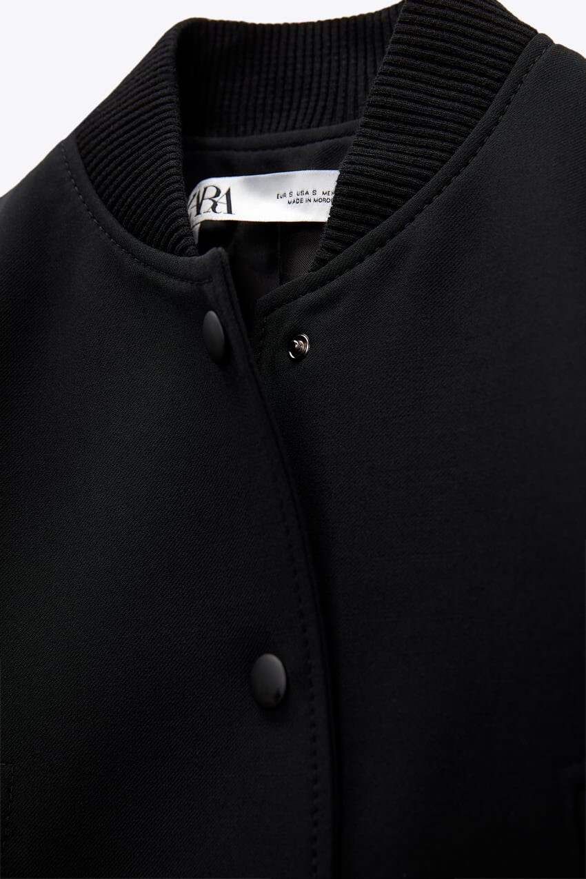 cropped wool blend bomber jacket