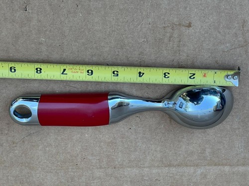 KitchenAid Stainless Steel Large Ice Cream Scooper 9” Red Handle Heavy Duty - Picture 6 of 6
