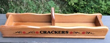 Vintage Hand Painted & Crafted Wooden Cracker Serving Tray Farmhouse Primitive 