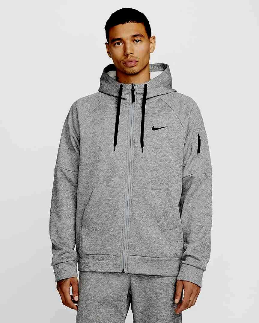 NEW MEN’S NIKE THERMA-FIT FULL-ZIP HOODIE SWEATSHIRT! IN GREY! BIG & TALL! $65!