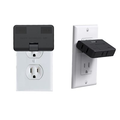 2 Pack 2 Prong Rotatable Socket Flat Wall Plug Outlet Extender Mini Adapter