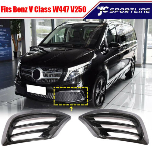 DRY Carbon Fog Lamp Air Vent Cover Fit for Mercedes Benz V Class W447 V250 20UP - Picture 1 of 12