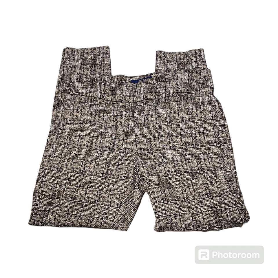 Apt.9 Brynn Pull-On Pants Womens 12 Black Whit Geometric Stretch Comfort 32X28 - Image 3 of 4