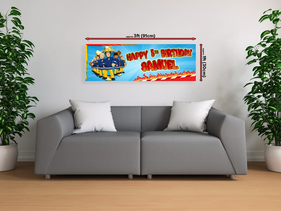Personalised Fireman Banners Birthday / Celebration  - Any Name & Age x 2 — 第 3/3 张图片