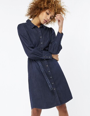 MONSOON WOMEN JONI DENIM DRESS DARK WASHED DENIM SIZE 8