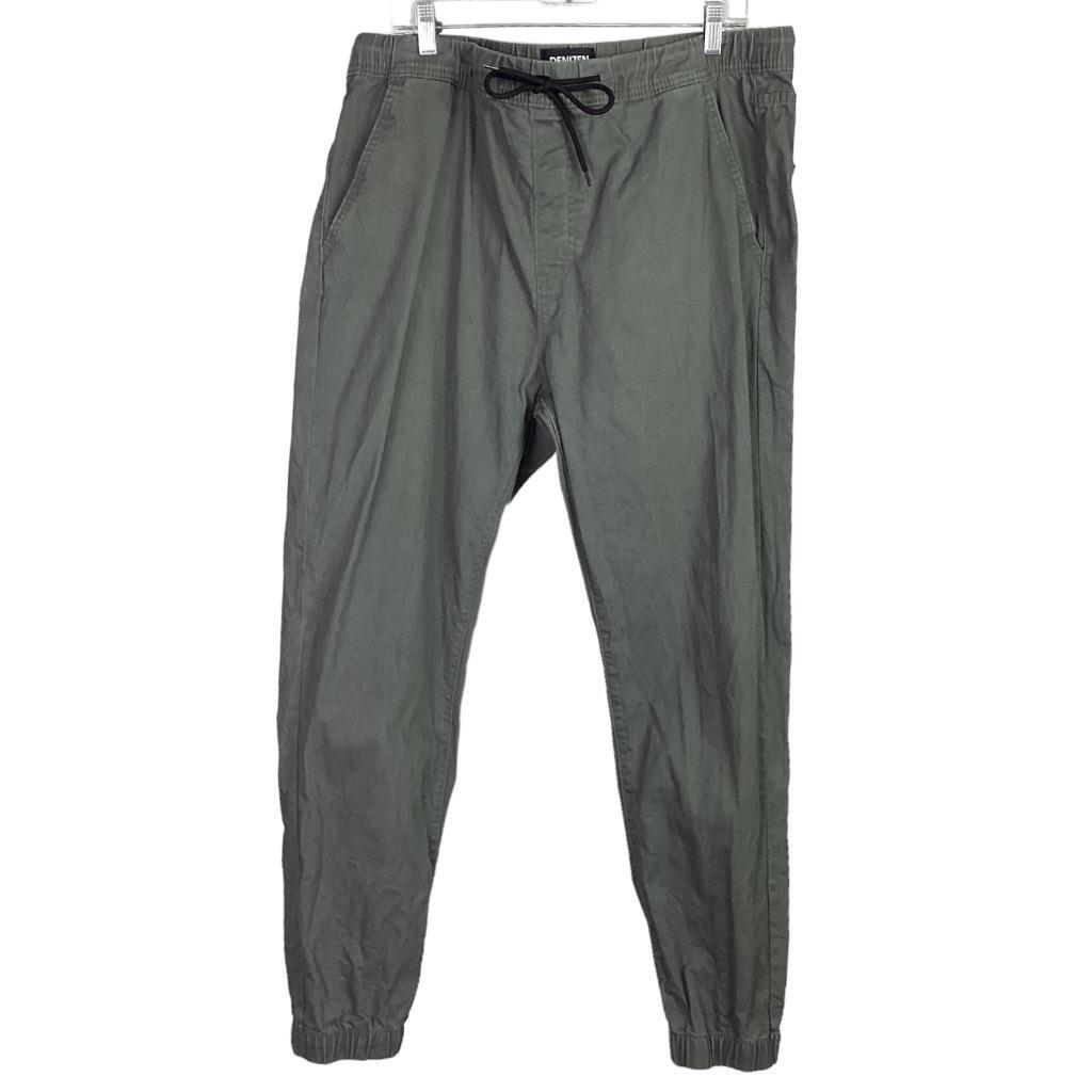 Levis Denizen Mens XL Chino Jogger Pants Green Cotton Stretch Elastic Waist Legs