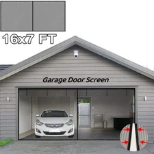 VEVOR Garage Door Screen Garage Net 16x7 ft for 2 Car Magnet Bottom Heavy-Duty