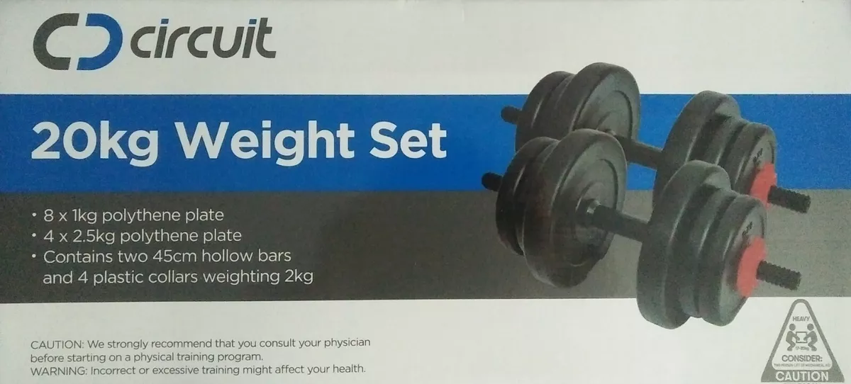 Circuit 20kg barbells 2025 and weights kit