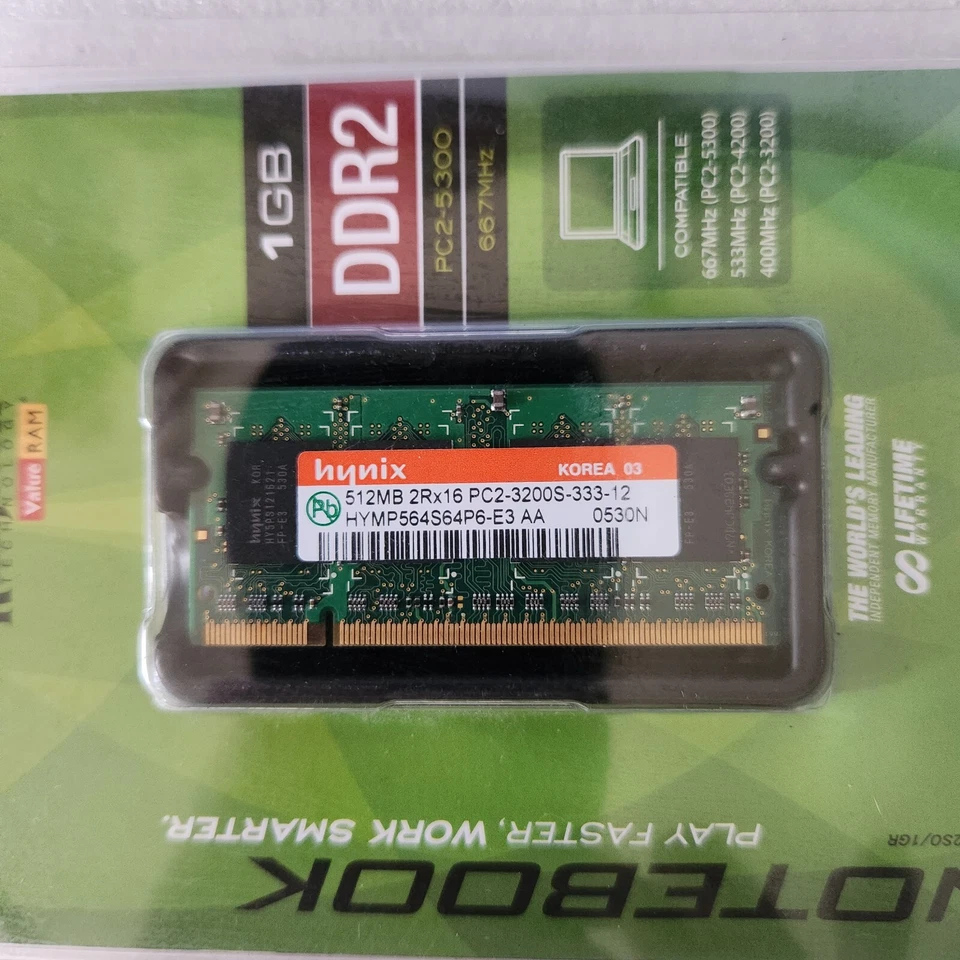 Kingston PC2-5300 1GB SO-DIMM 667 MHz DDR2 SDRAM Memory (KVR667D2SO/1GBR) - Image 3 of 4