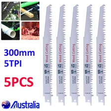 5X 300mm Reciprocating Saw Blade Tree PRUNING ROOT Cutting THICK HEAVY DUTY 5TPI