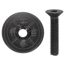 1 1/4" OD Bicycle Headset Stem Top Cap for MTB, Black