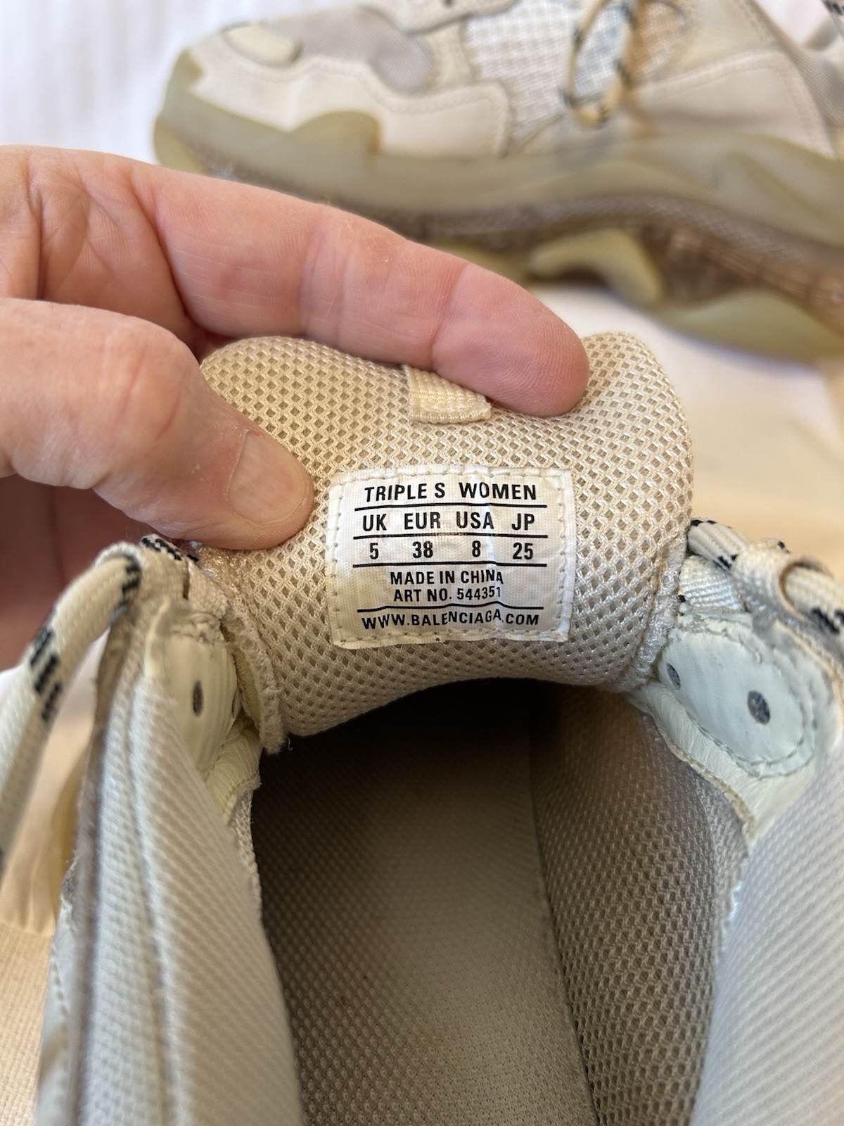 women-RARE-BALENCIAGA-Triple S running shoes(US-8)(Eu-38)beige image 6