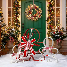 3 Pcs 22'' 16'' 11'' Oversized Large Gingerbread Man Outdoor Christmas Decoratio